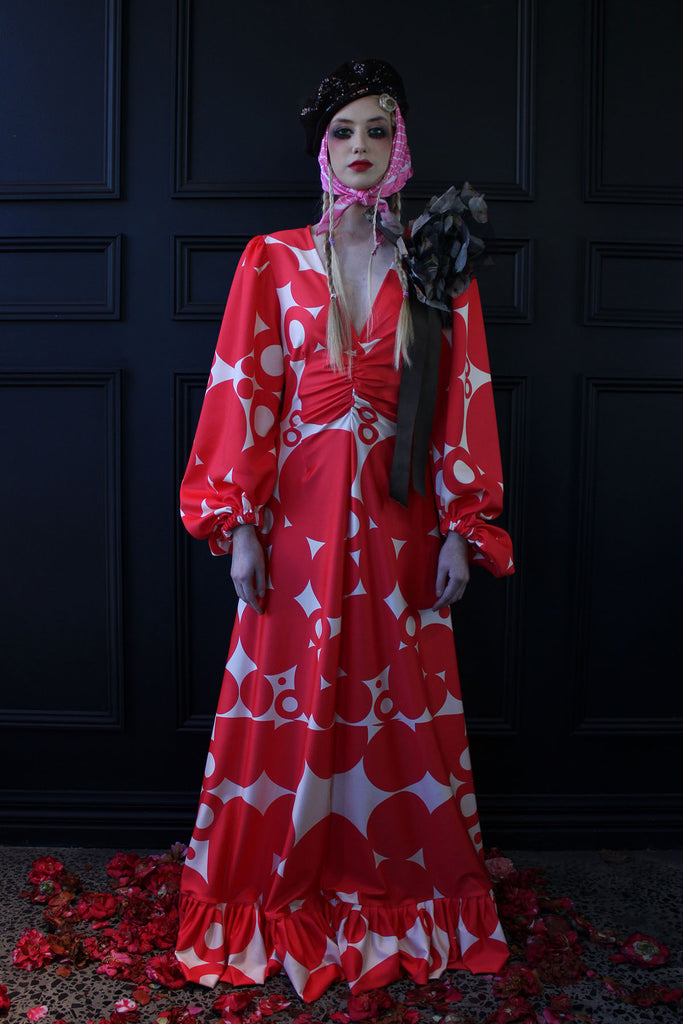Saint Stella M Candy Dress- Red/Cream Circle